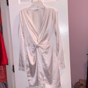 White silk fashion nova dress